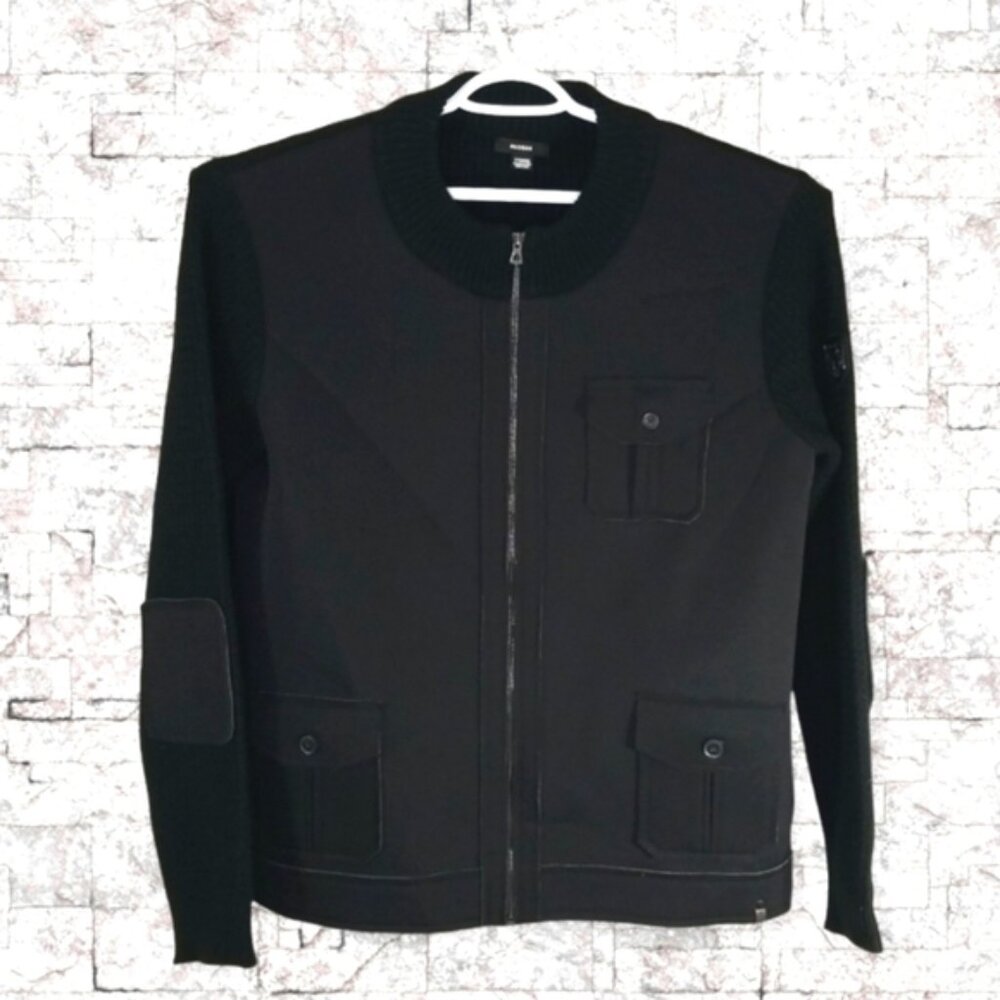 Rudsak Men's Sweater Size XXL Black Full Zip Edam Cardigan